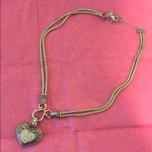 Lia Sophia Sterling Silver Crystal Heart Necklace
